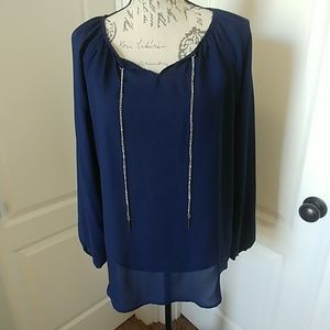 ZAC & RACHEL NAVY BLOUSE